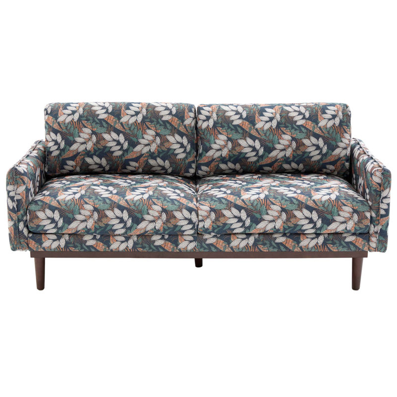 Canapé 2 places rembourré, Polyester floral vert