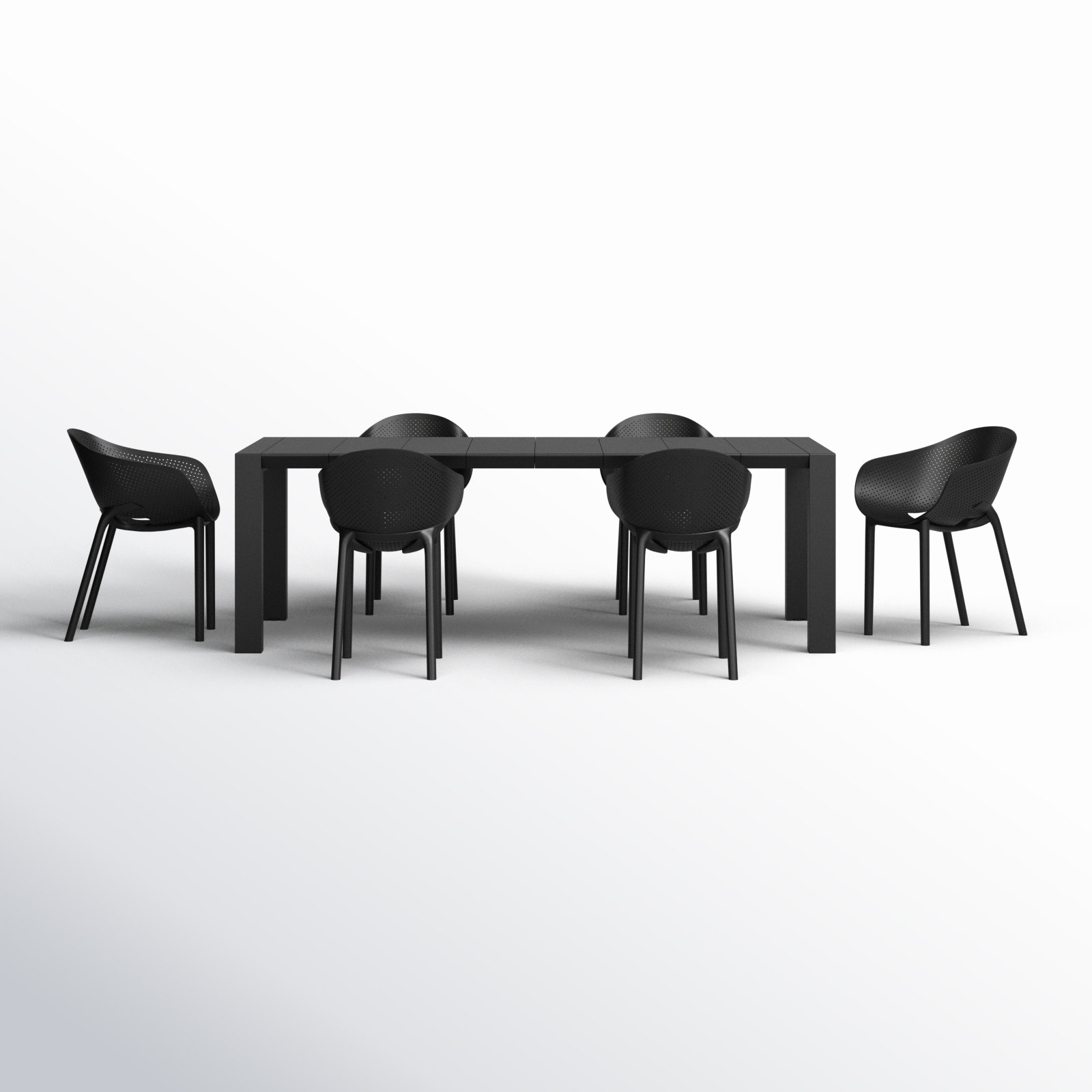 Farrah 86" Patio Dining Set, Black