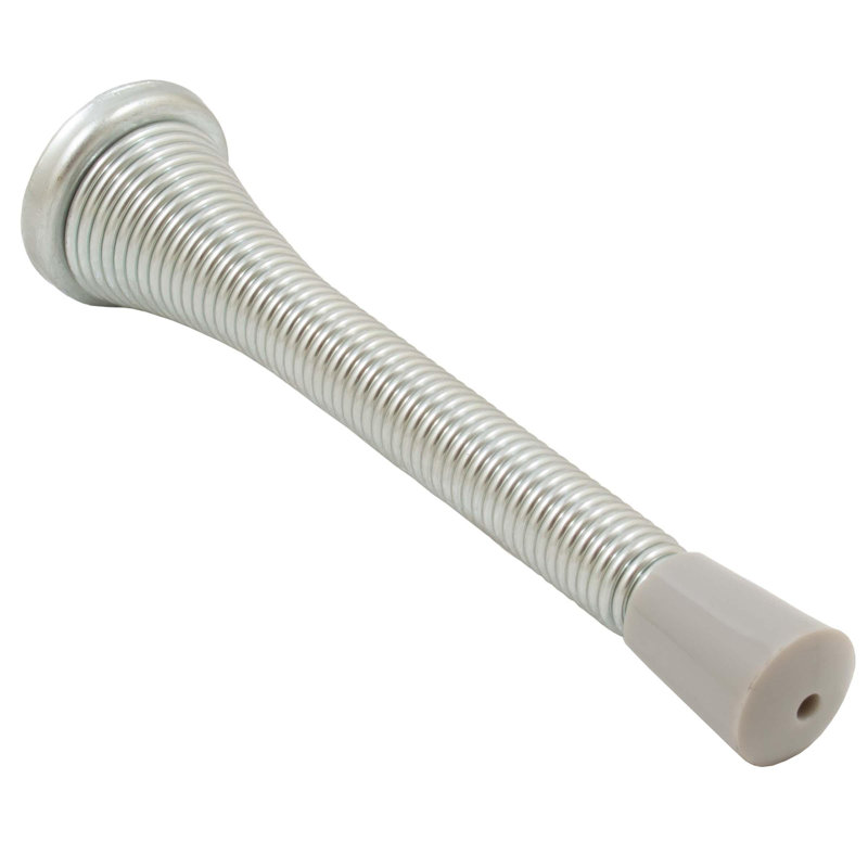 Zinc Baseboard Stop, Satin Chrome