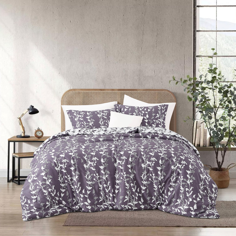 Ensemble d'édredon 3 pièces Marilla, Édredon très grand + 2 taies décoratives, Mauve