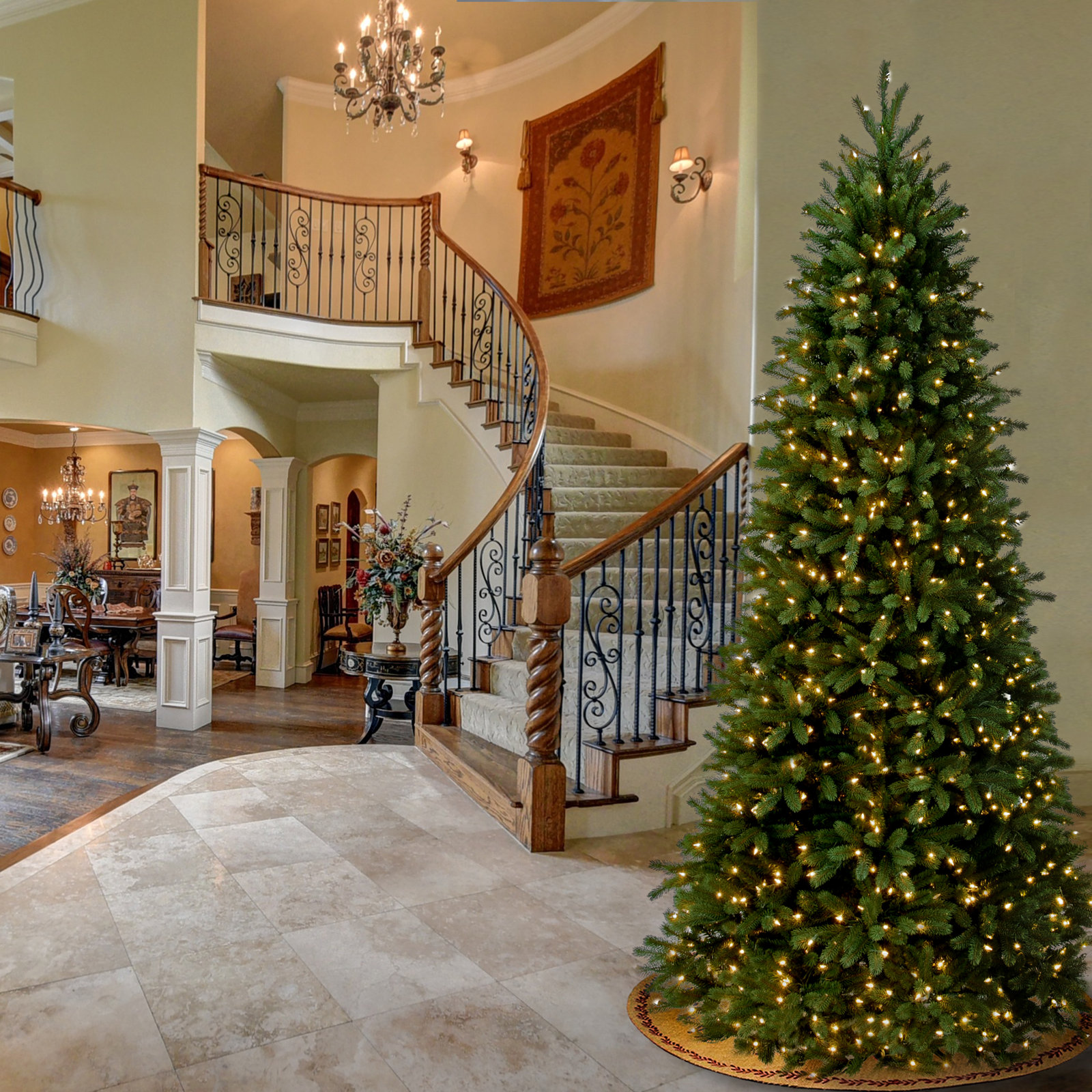Pre-Lit Fir Christmas Tree, 9'5"