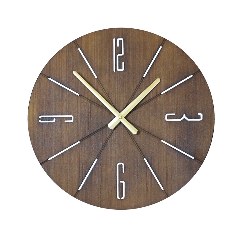 Horloge murale en bois manufacturé Dominio