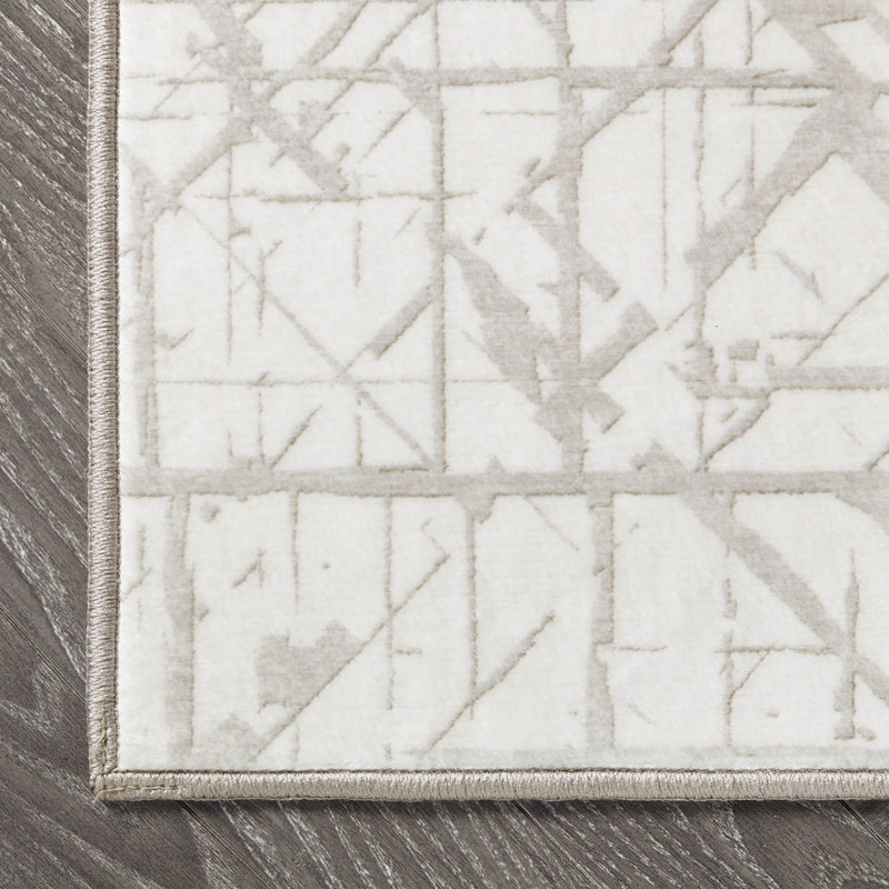 Aria Dream Mink Printed Chenille Rugs, 9' x 12', Ivory
