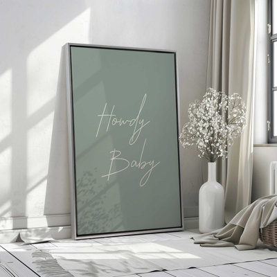 Sage Howdy Baby Canvas Print