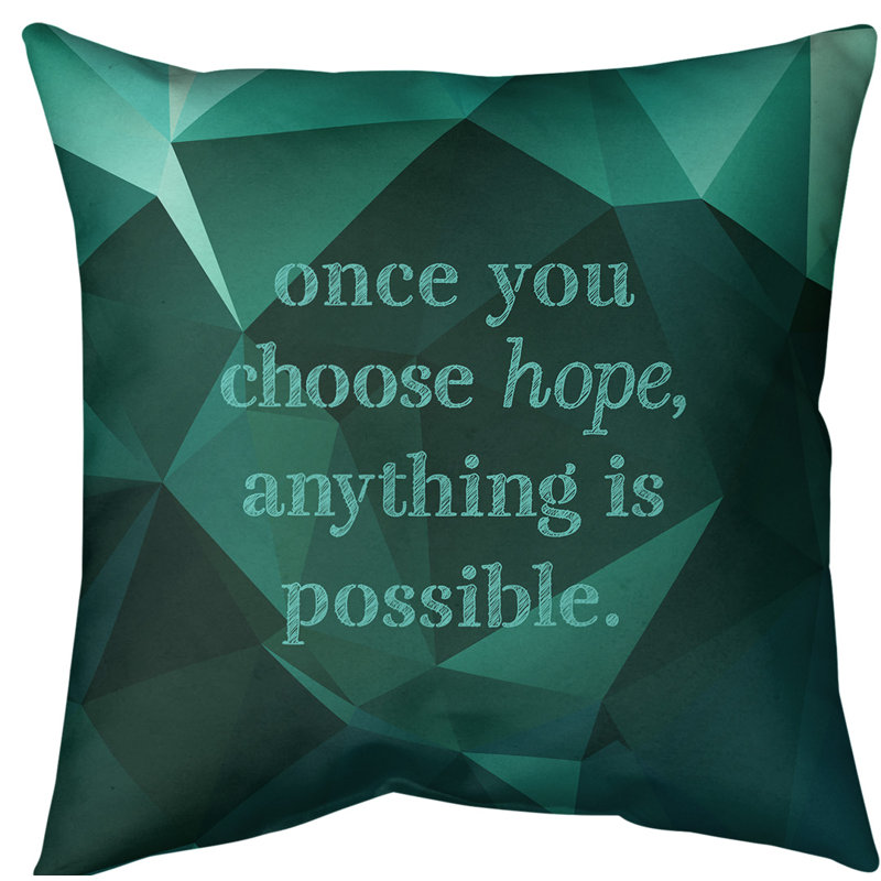 Coussin de sol pierres précieuses choisissez Hope, H 28 po x l 28 po, Vert émeraude