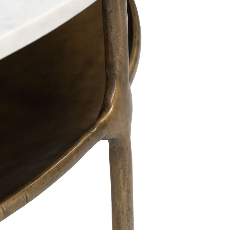 Coffee Table White & Brass