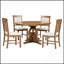 Ensemble de salle à manger 5 pièces - table extensible et 4 chaises rembourrées - rallonge réglable, détails sculptés-563585359-563585344