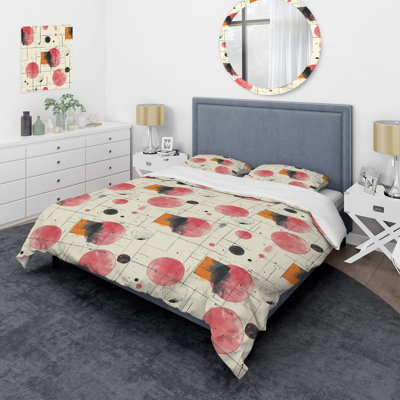 Ensemble de housse de couette géométrique rouge et noir II