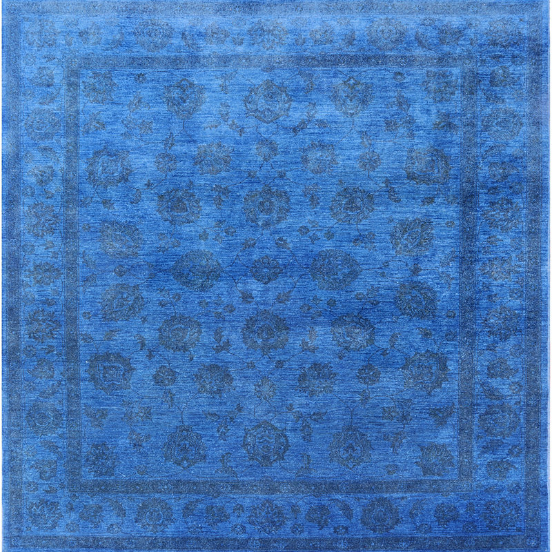 Tapis oriental bleu Rüdiger, Carré 7 pi