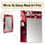 Abstrait abstrait rouge et mauve fleur - grand miroir mural abstrait, miroir unique moderne, impression d'art en métal-1620482665