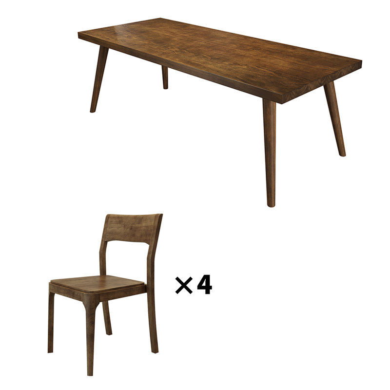 Combinaison table et chaises rectangulaire, H 29,53 po x L 55,12 po x l 27,56 po