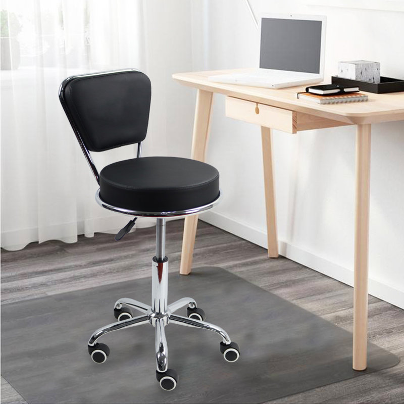 Backed Adjustable Height Ergonomic Lab Stool with Wheels