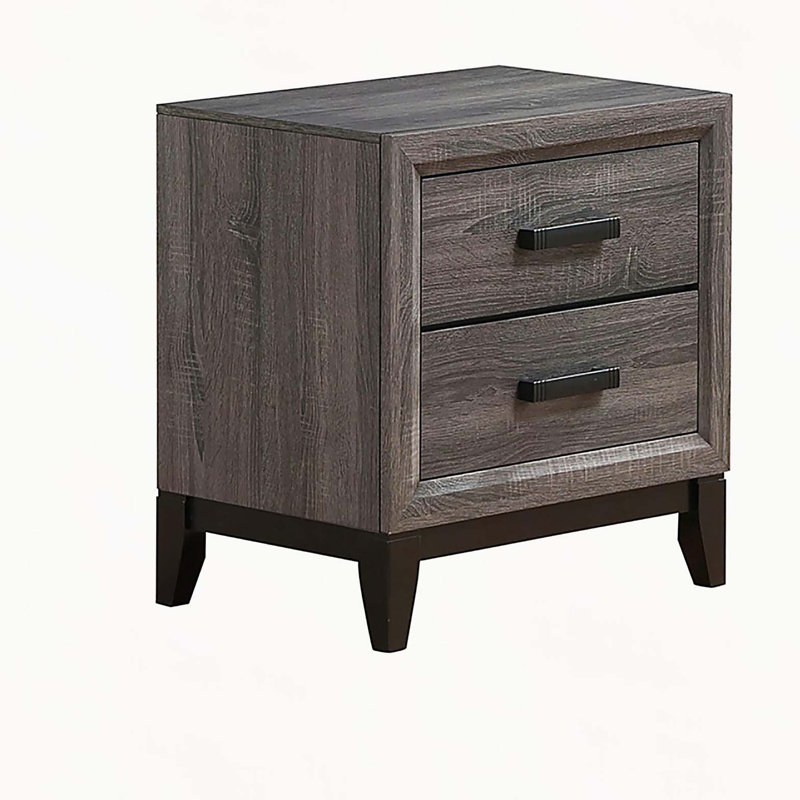 Table de chevet gris MIRAGE, Noir/gris
