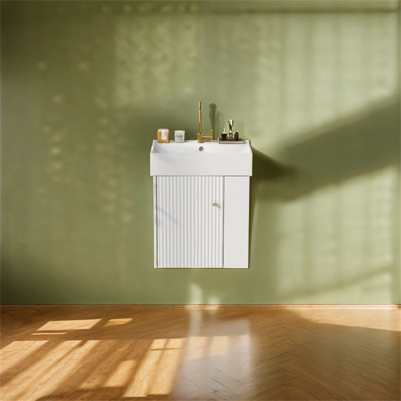 Meuble-lavabo de salle de bain avec lavabo en céramique