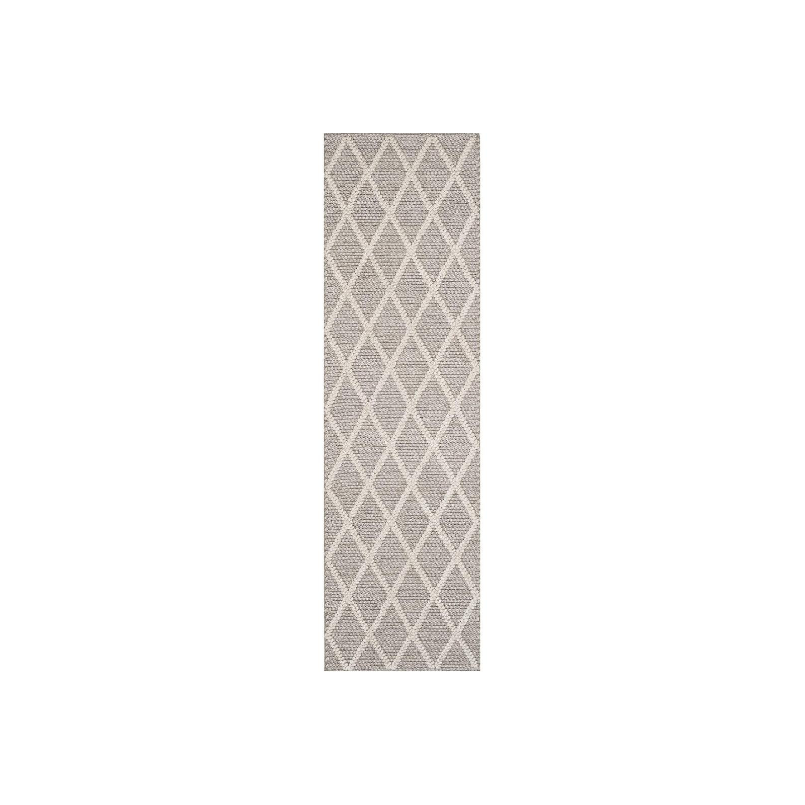 Russo Geometric Handmade Flatweave Gray Area Rug, Runner 2'3" x 14'