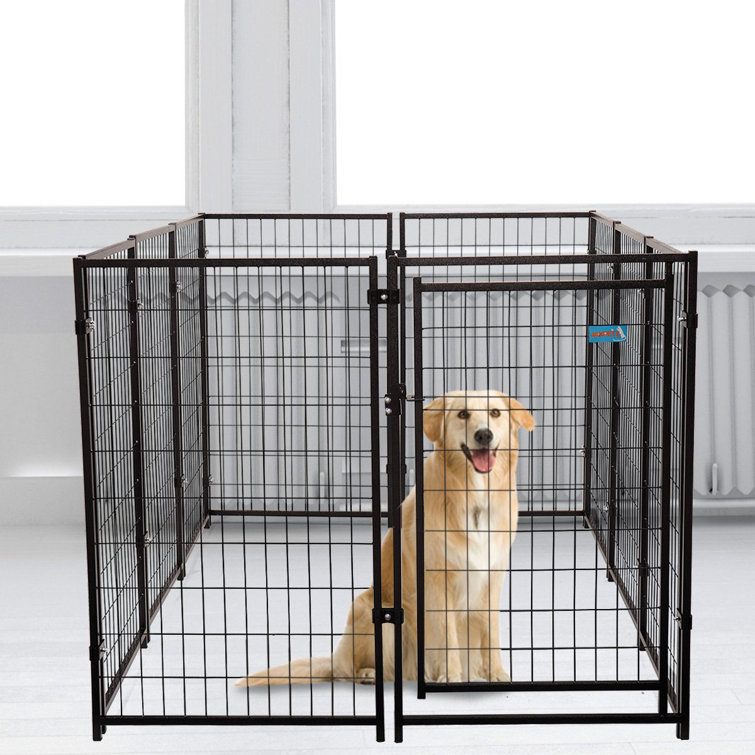10-Piece Large 47''H Outdoor Heavy-Duty Metal Dog Fence Kennel Enclosure
