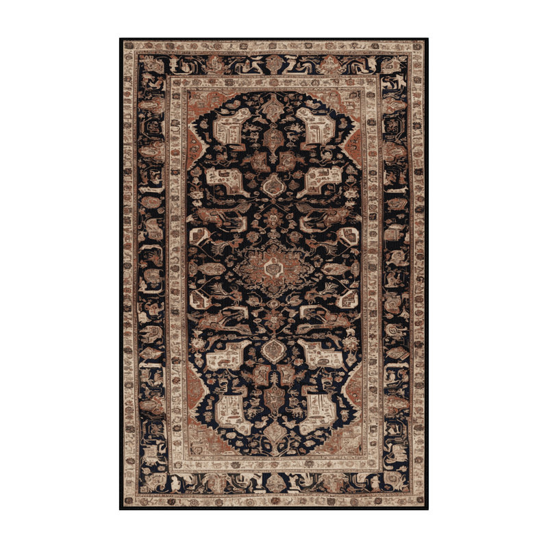 Tapis brun lavable à la machine, Rectangle 7 pi x 9 pi
