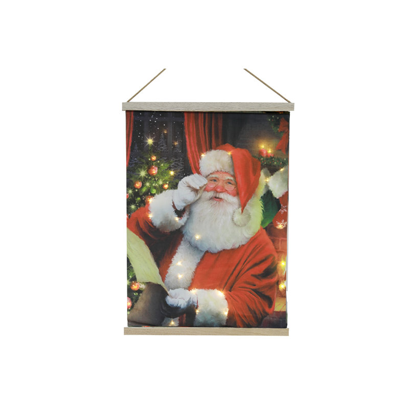 Décoration murale en tissu DEL père Noël