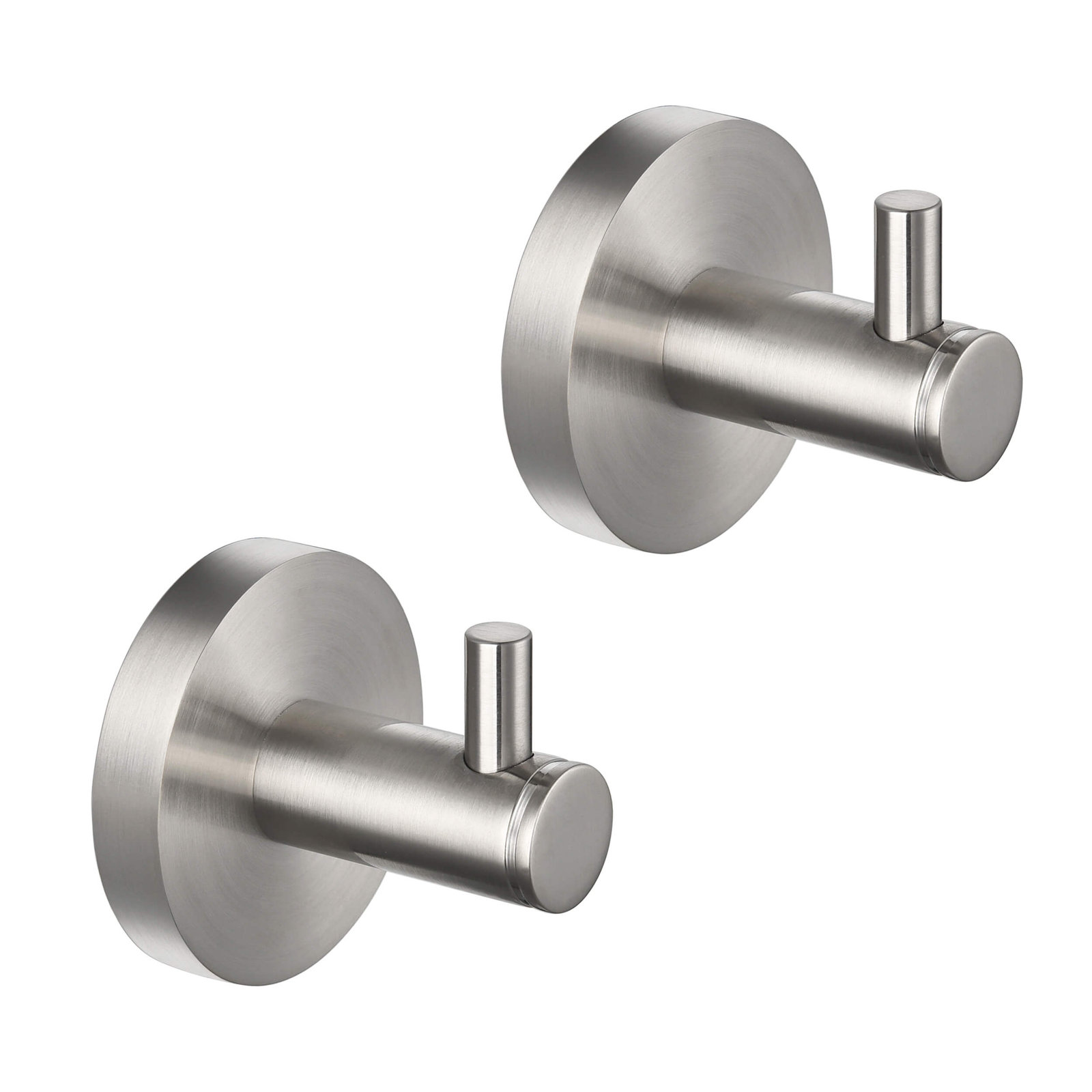Circular Single Wall-Mounted Robe Hook, Brushed Nickel