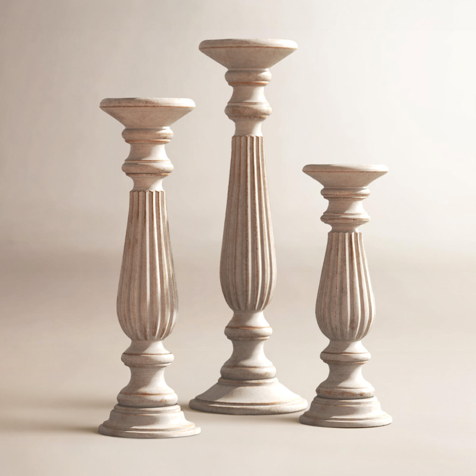 Soteria 3-Piece Wood Candlestick Set