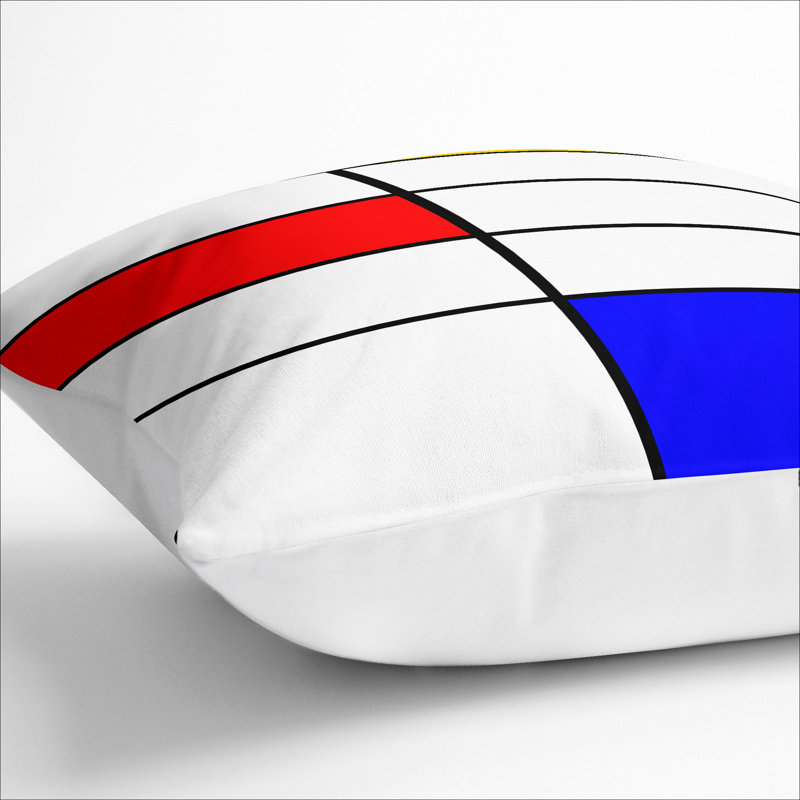 Geometric Square Cushion, White, 40cm H x 40cm W x 15cm D
