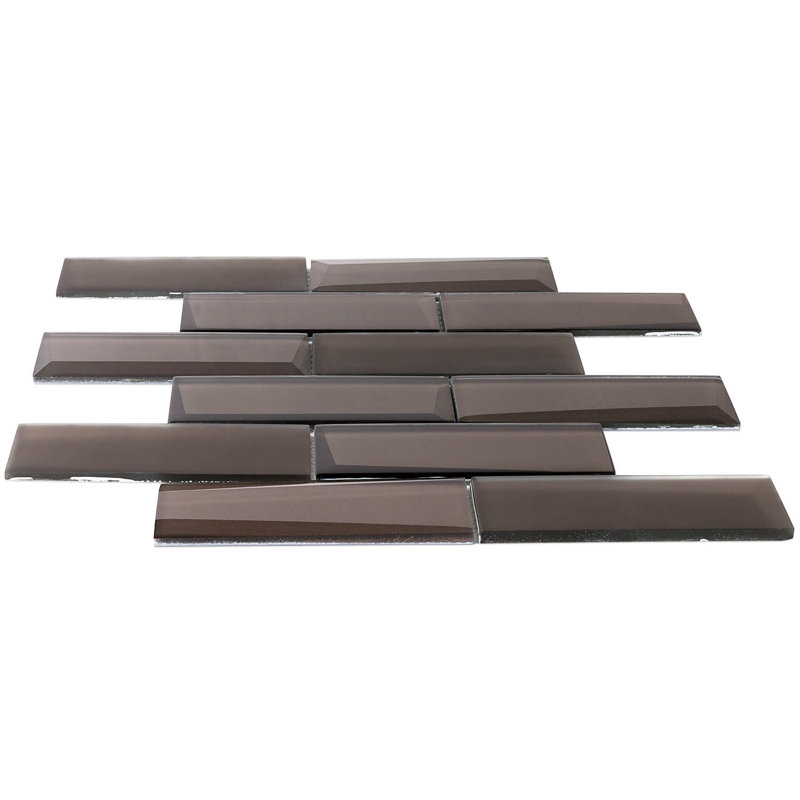 Wister 2" x 6" Glass Mosaic Wall Tile, Bronze