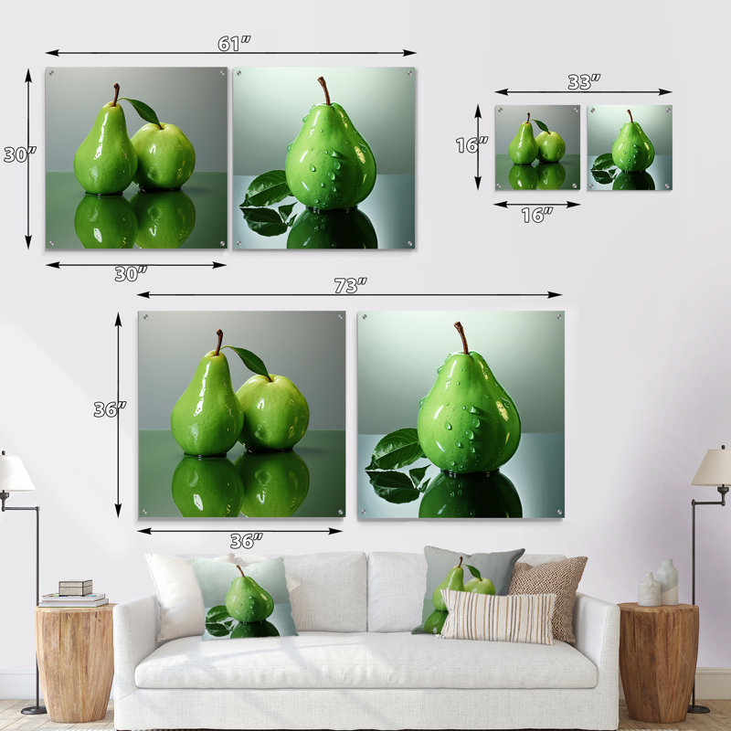 Fruit de poire Pearlescent, H 16 po x l 33 po