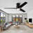 52" Black Lowe Profile Ceiling Fan With Light