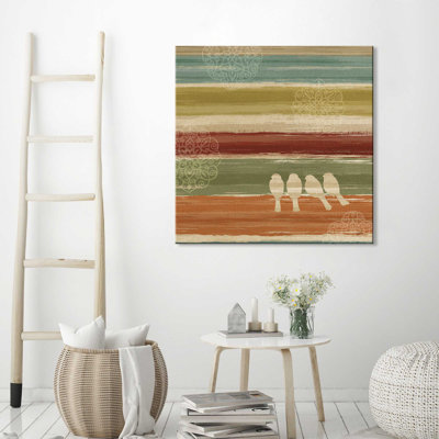 « mumbai arc-en-ciel oiseaux iii », reproduction de peinture à l’aquarelle sur toile