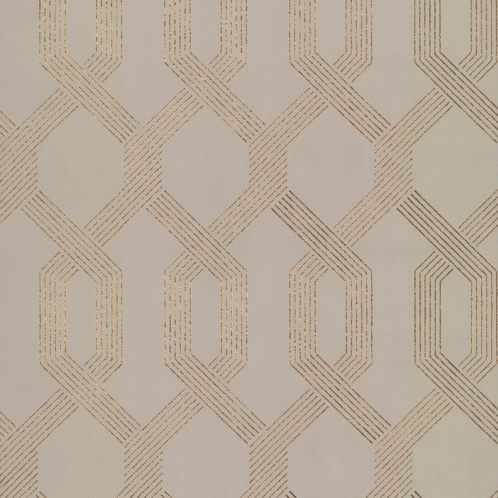 Mid Century Mid-Century Geometric Wallpaper, Beige/Gold