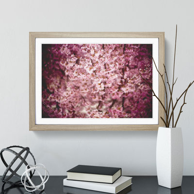 Pink Cherry Blossom Flowers Vol.5 - Picture Frame Graphic Art on MDF
