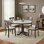 Ensemble de table de salle à manger 5 pièces Grey, en bois massif pour la cuisine, pour 4 personnes avec 4 chaises