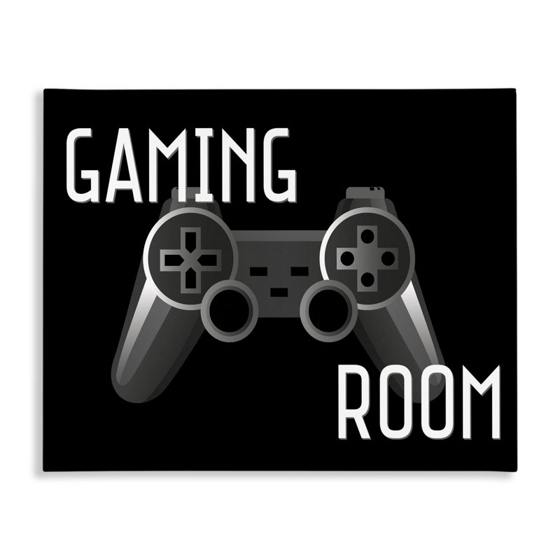 Toile de contrôleur noire Gaming Room, design par Kim Allen, H 36 po x l 48 po