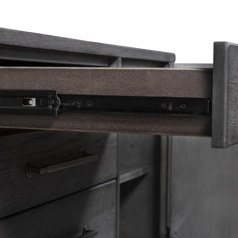 Bettee 3 Piece Writing Desk Office Set, Gray
