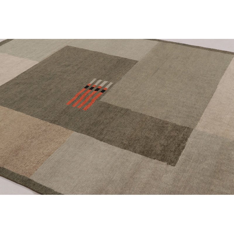 Rug & Kilim’S French Art Deco Style Rug In Beige And Gray With Geometric Pattern