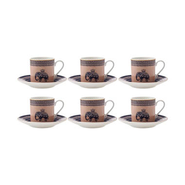 Karaca The Little Prince Tea Coffee Cup and Saucer Set for 6 - 6 Piece