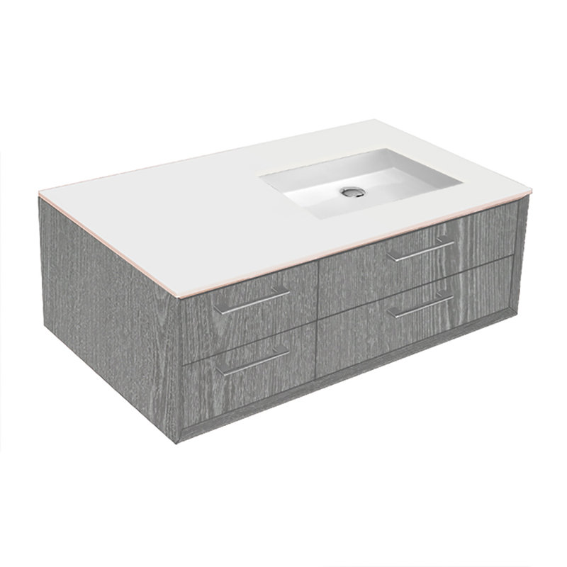 Gemelli 35.75'' W Single Bathroom Vanity Base, Silver Oak