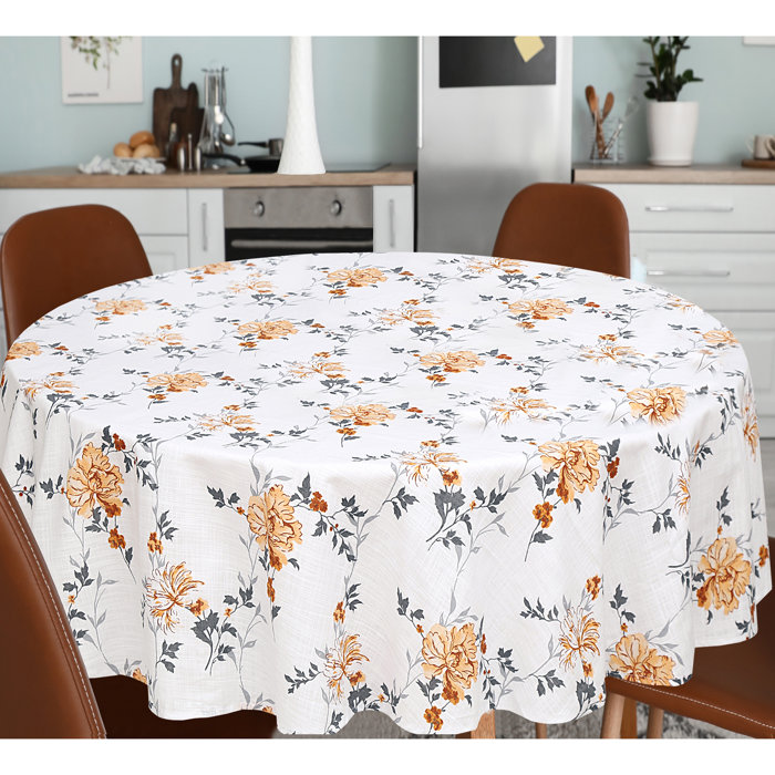 Ruvanti Loveta 70 Inch Round Tablecloth 100% Cotton Dining Table Cloth ...