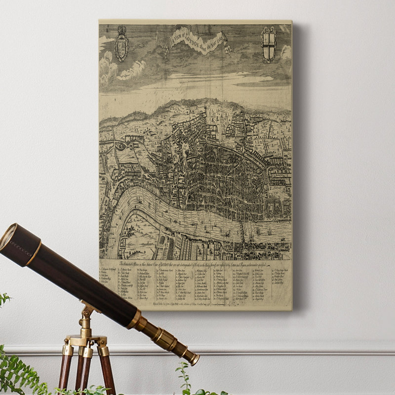 «Birds Eye View Of London», reproduction sur toile tendue, H 36 po x l 24 po x P 1 po