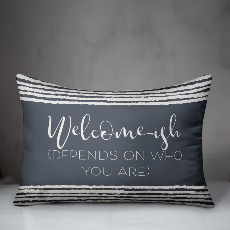 Outdoor Reversible Throw Pillow, 18"H x 25"W, Slate