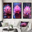 «Radiant Pink Blossoming Lotus Luminescent», 3 pièces sur toile-567720253-567720255