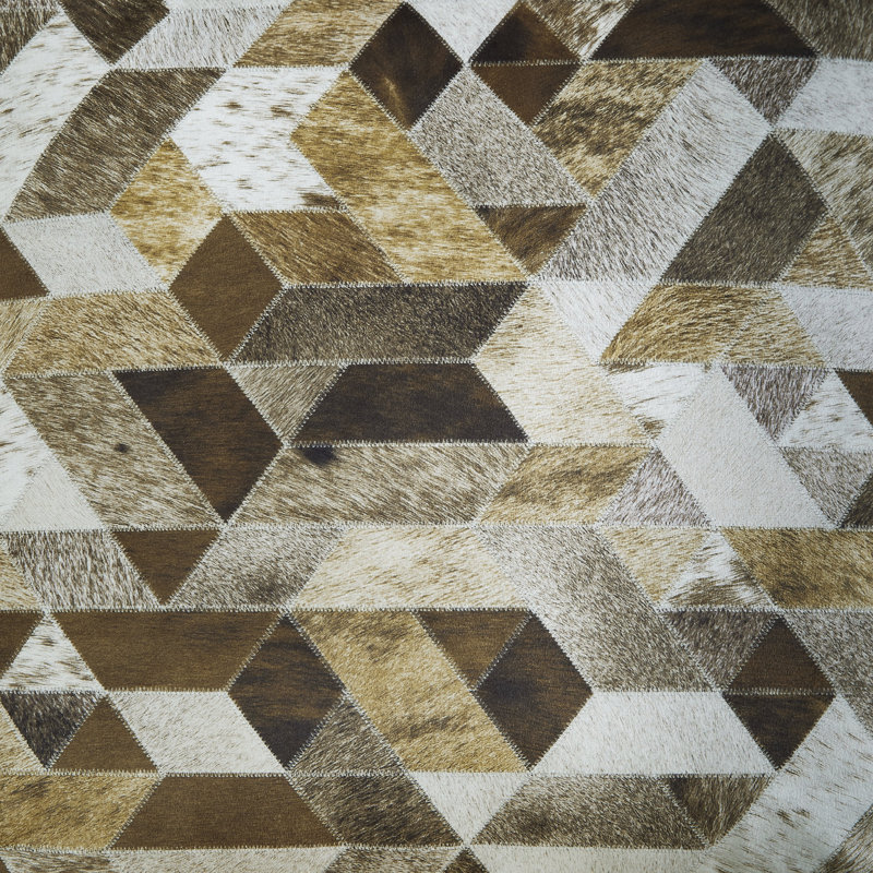 Adamund 20" Geometric Brown and Gray Polyester Throw Pillow