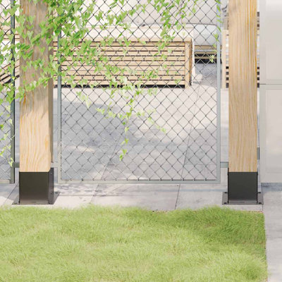 Base de poteau carré Vidaxl 12 pièces en acier galvanisé 2,80 x 2,80 po