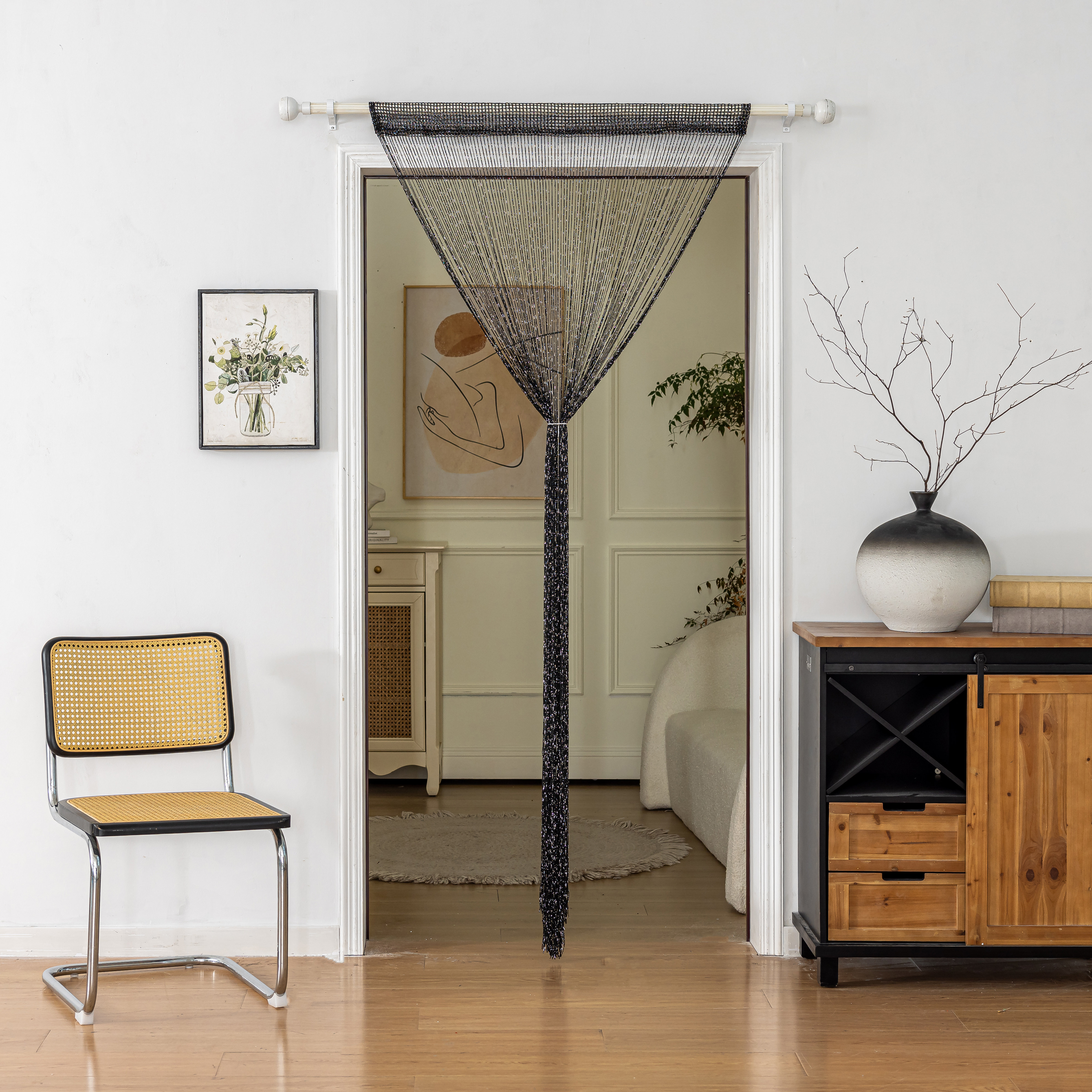 Latitude Run® 3pc 39 X 78 Inch Door String Curtain Wall Panel Fringe ...