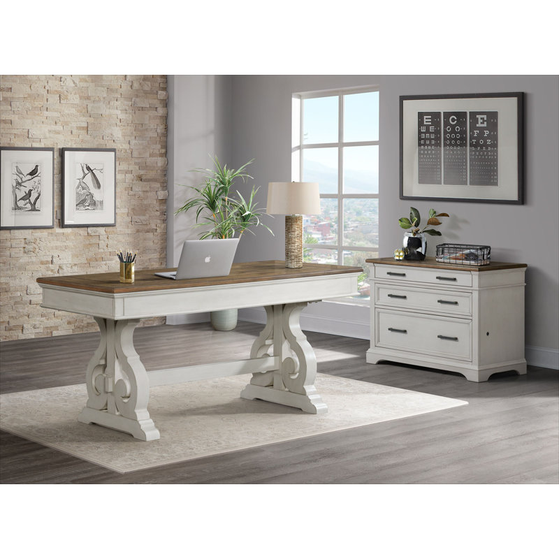 Isamu Solid Wood Base Writing Desk
