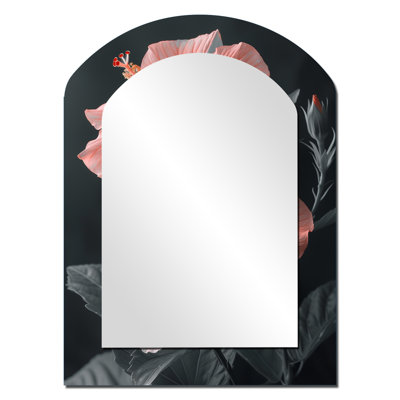 Rose, gris, tropical, tentation, hibiscus