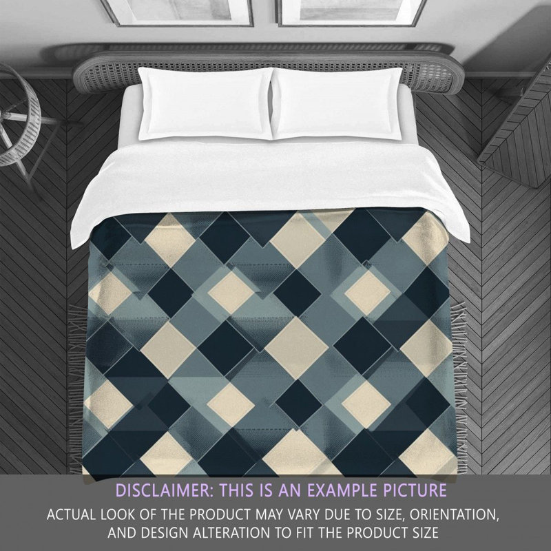  Traditional Midnight Checkered Comforter, Twin Extra Long Comforter