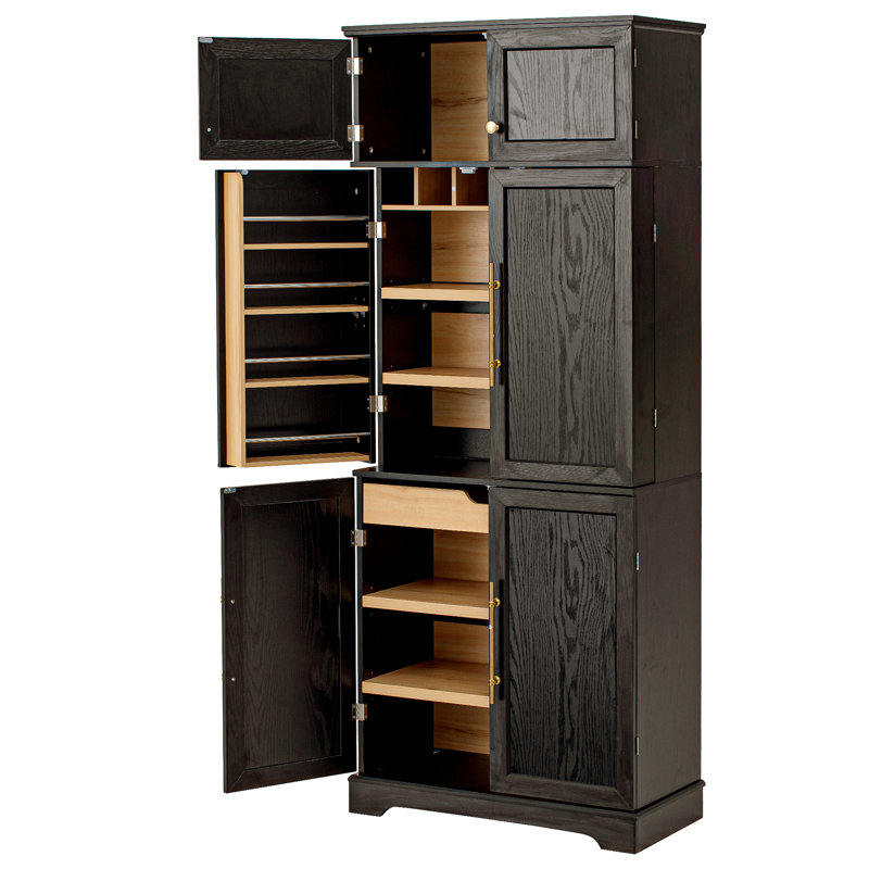 Garde-manger 78 po avec tablettes, Noir