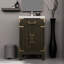 33,87 po Grand meuble-lavabo en chêne brun avec comptoir en acrylique - unité de rangement surélevée H avec miroir inclus-120994524