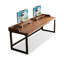 Bureau rectangulaire en bois massif brun clair-118614548-118614550